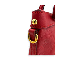 Bastille PM Red Shoulder Bag in Monogram Empreinte Leather, Gold hardware