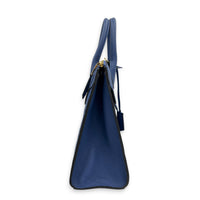 Pont Neuf Blue Top Handle Bag in Monogram Empreinte Leather, Gold hardware