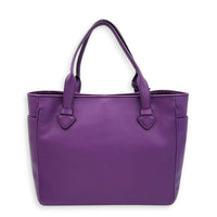 Heritage Purple Top Handle Bag in Calfskin, Silver hardware
