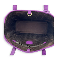 Heritage Purple Top Handle Bag in Calfskin, Silver hardware