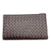 Intrecciato Card Holder Ebano in Intrecciato Leather, Gunmetal hardware