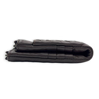 Intrecciato Card Holder Ebano in Intrecciato Leather, Gunmetal hardware