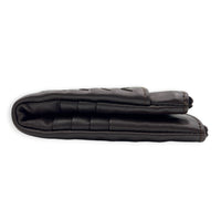 Intrecciato Card Holder Ebano in Intrecciato Leather, Gunmetal hardware