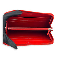 Camelia Wallet Long Red in Lambskin, Silver hardware