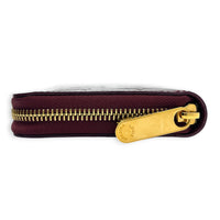Zippy Wallet Long Amarante in Monogram Vernis Leather, Gold hardware