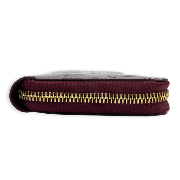Zippy Wallet Long Amarante in Monogram Vernis Leather, Gold hardware