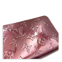 Zippy Wallet Long Amarante in Monogram Vernis Leather, Gold hardware