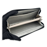 Cambon Wallet Long Black in Lambskin, Silver hardware