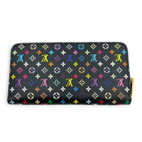 Zippy Wallet Noir Multicolore in Coated Canvas, Gold hardware