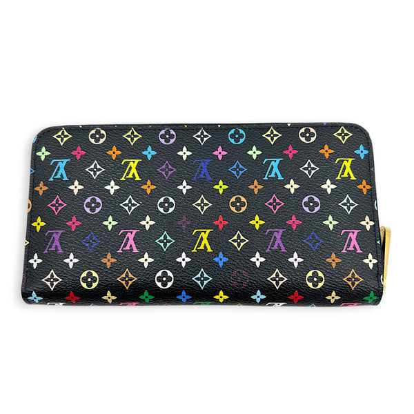 Zippy Wallet Noir Multicolore in Coated Canvas, Gold hardware