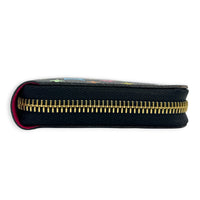 Zippy Wallet Noir Multicolore in Coated Canvas, Gold hardware