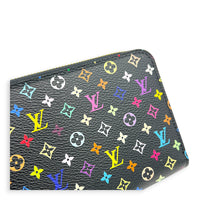 Zippy Wallet Noir Multicolore in Coated Canvas, Gold hardware