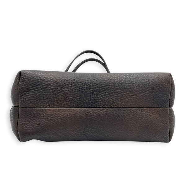 GG Bamboo Brown Top Handle Bag in Monogram Coated Canvas, Gold hardware