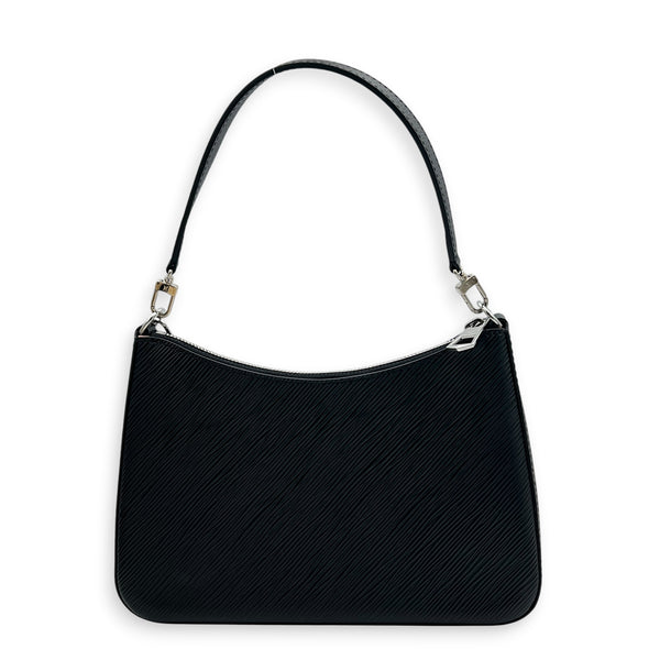 Marelle Black Shoulder Bag in Epi Leather, Silver hardware