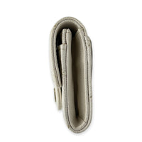 Classic Card Holder White in Caviar Leather, Silver hardware