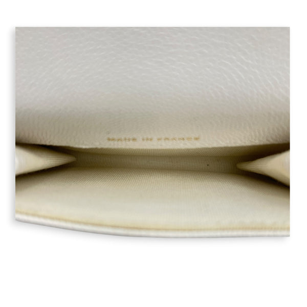 Classic Card Holder White in Caviar Leather, Silver hardware