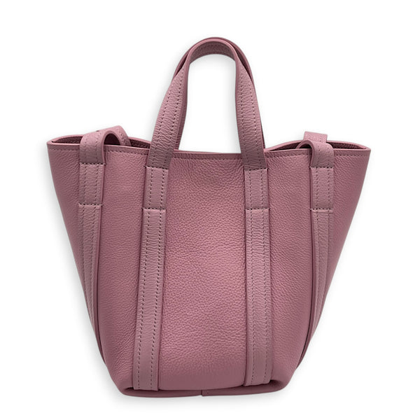 Everyday Pink Tote Bag in Calfskin, Silver hardware