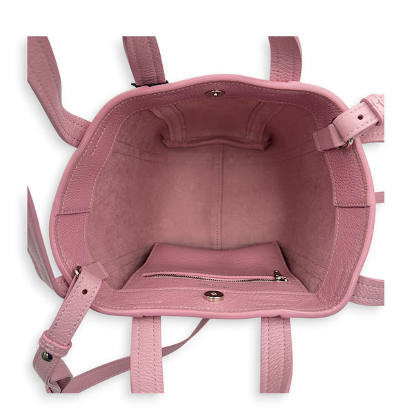 Everyday Pink Tote Bag in Calfskin, Silver hardware