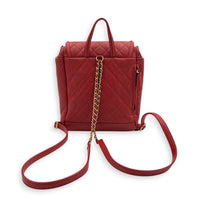 CC Filigree Backpack Red in Caviar Leather, Gold hardware