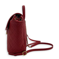 CC Filigree Backpack Red in Caviar Leather, Gold hardware