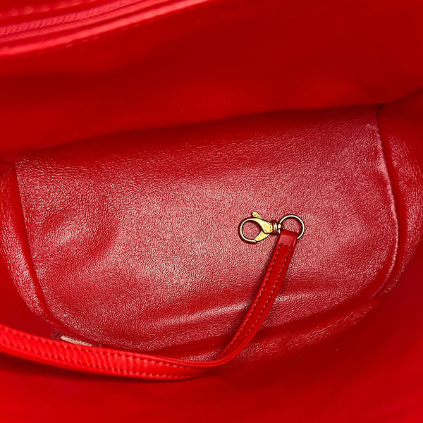 CC Filigree Backpack Red in Caviar Leather, Gold hardware