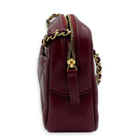 Camera Crossbody Bag Mini Red in Lambskin, Gold hardware