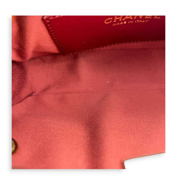 Camera Crossbody Bag Mini Red in Lambskin, Gold hardware