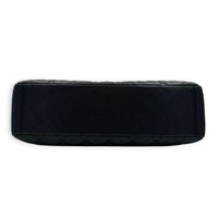 Classic Shoulder Bag Single Flap Maxi Black in Caviar Leather, Silver hardware