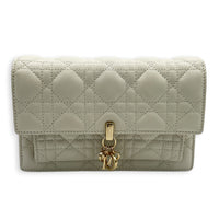 Miss Dior Wallet On Chain White, Gold hardware