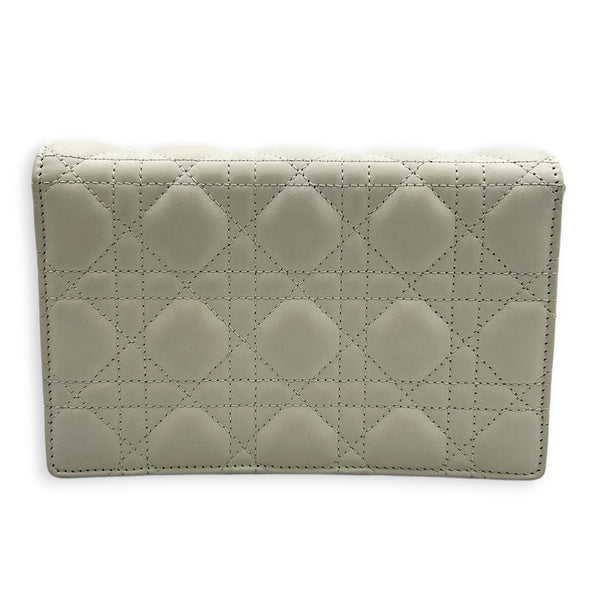 Miss Dior Wallet On Chain White, Gold hardware