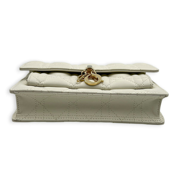 Miss Dior Wallet On Chain White, Gold hardware