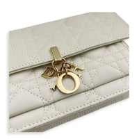 Miss Dior Wallet On Chain White, Gold hardware