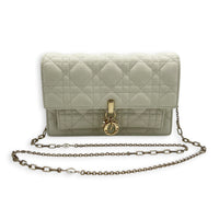 Miss Dior Wallet On Chain White, Gold hardware