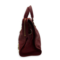 City Edge Medium Red Top Handle Bag in Goat Leather, Gold hardware