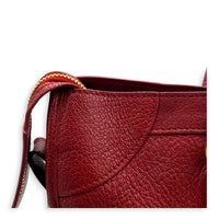 City Edge Medium Red Top Handle Bag in Goat Leather, Gold hardware