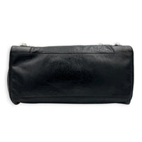 Giant 21 Top Handle Bag Black in Distressed Leather, Silver hardware