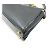 Peekaboo Essential Top Handle Bag Black in Calfskin, Gold hardware