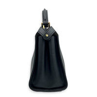 Peekaboo Essential Top Handle Bag Black in Calfskin, Gold hardware
