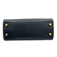 Peekaboo Essential Top Handle Bag Black in Calfskin, Gold hardware