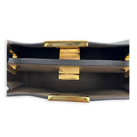 Peekaboo Essential Top Handle Bag Black in Calfskin, Gold hardware