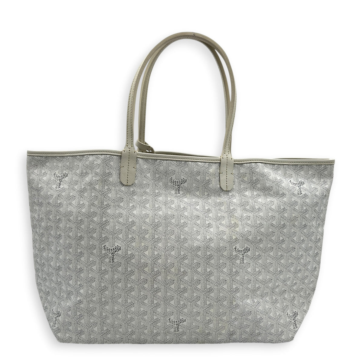 Saint Louis Tote Bag PM White in Coated Canvas, Silver hardware