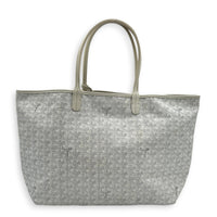 Saint Louis Tote Bag PM White in Coated Canvas, Silver hardware