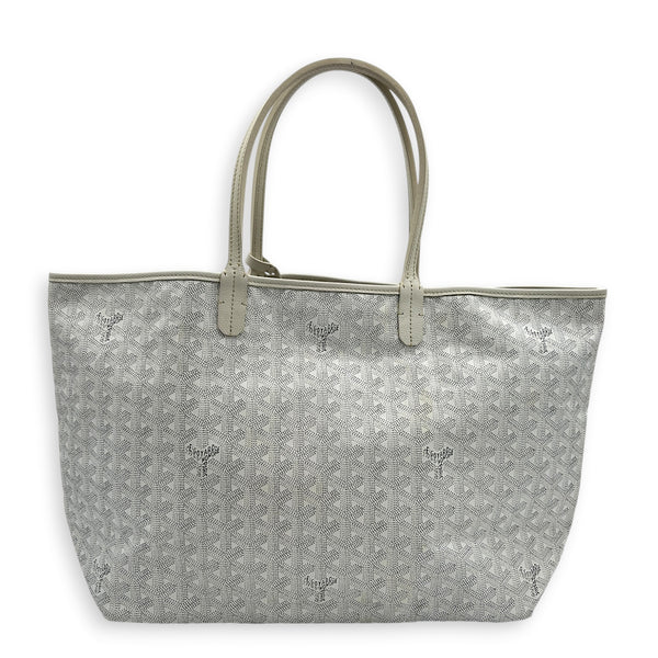 Saint Louis Tote Bag PM White in Coated Canvas, Silver hardware