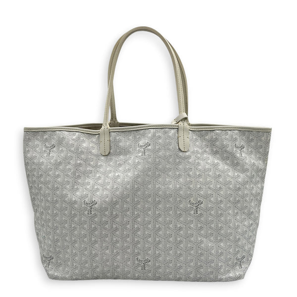 Saint Louis Tote Bag PM White in Coated Canvas, Silver hardware