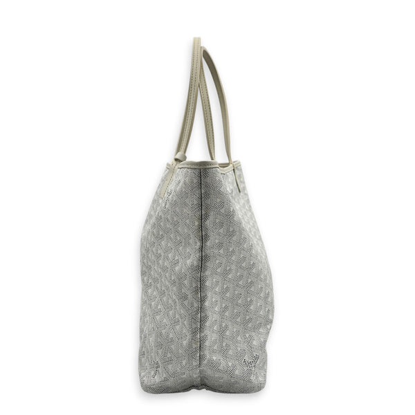 Saint Louis Tote Bag PM White in Coated Canvas, Silver hardware