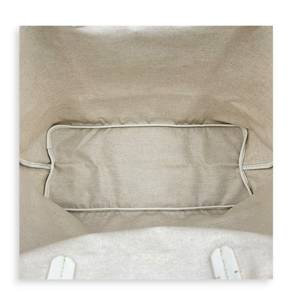 Saint Louis Tote Bag PM White in Coated Canvas, Silver hardware