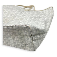 Saint Louis Tote Bag PM White in Coated Canvas, Silver hardware