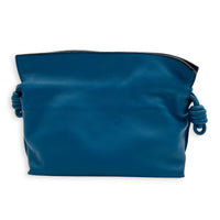 Flamenco Shoulder Bag Small Blue in Nappa Leather, Silver hardware