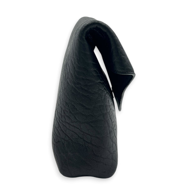 Cassandra Envelope Crossbody Bag Black in Lambskin, Silver hardware