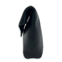 Cassandra Envelope Crossbody Bag Black in Lambskin, Silver hardware